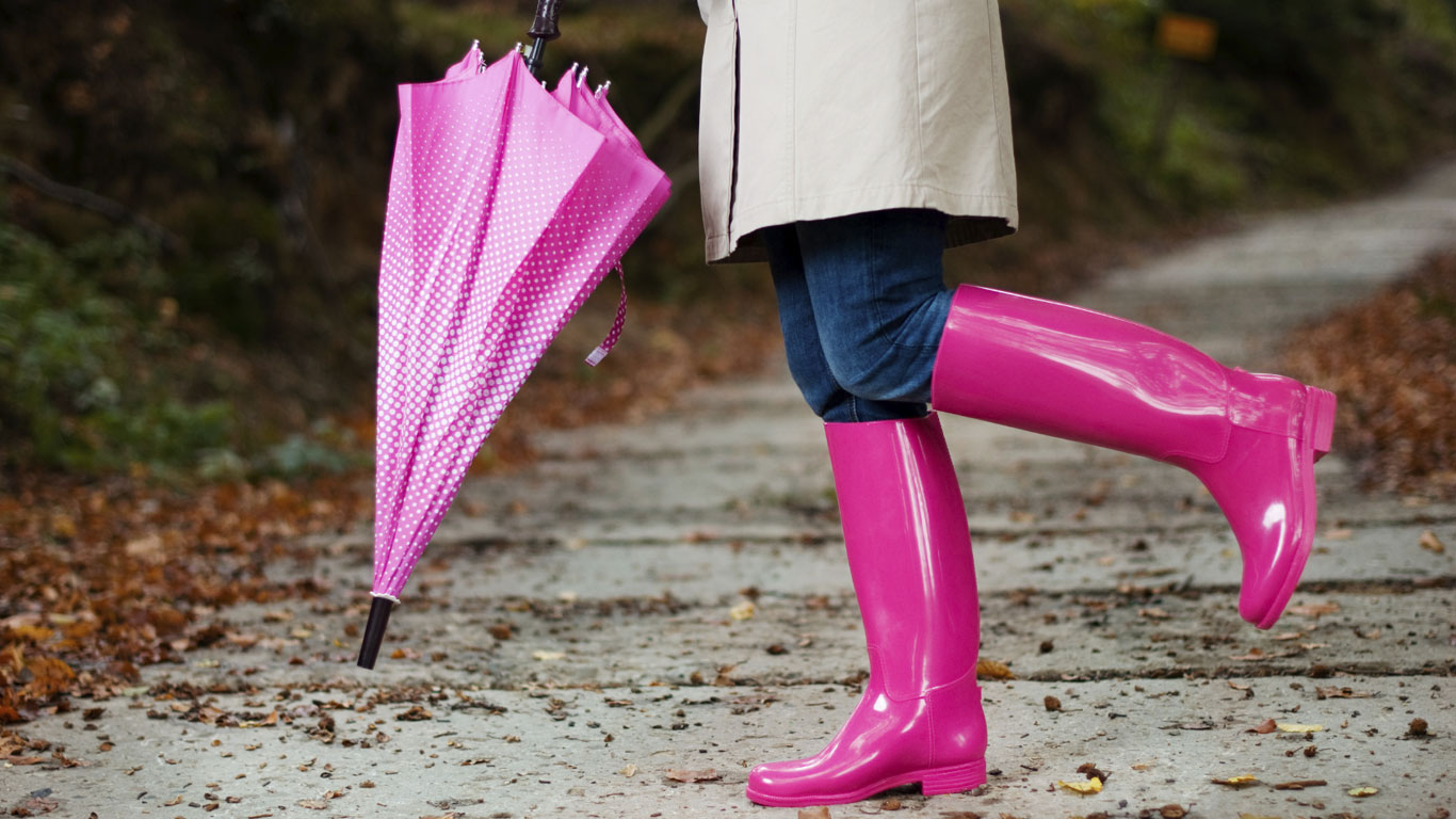 Regenschirm und Gummistiefel